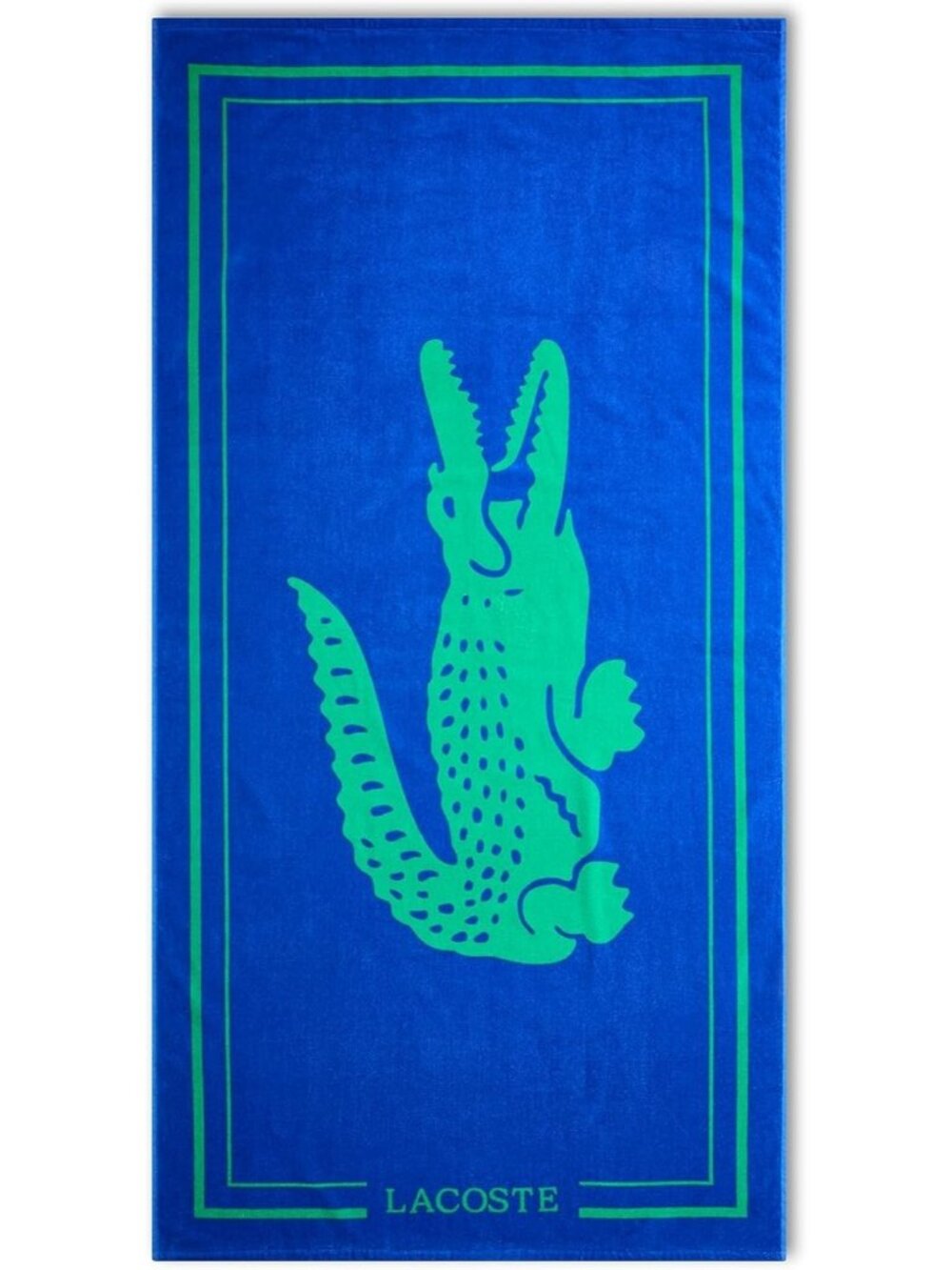 Lacoste Beach Towel Big Crocodile Print Oversized 36" x 72" 100% Cotton Blue NEW
